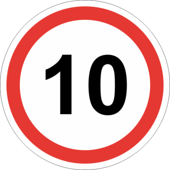 Знак 3.24 ограничение максимальной скорости (10 км/ч) (II типоразмер, пленка А коммерческая) - Охрана труда на строительных площадках - Дорожные знаки - ohrana.inoy.org