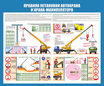 C33 Стенд правила установки автокранов (1200х1000 мм, пластик ПВХ 3мм, Прямая печать на пластик) - Стенды - Тематические стенды - ohrana.inoy.org